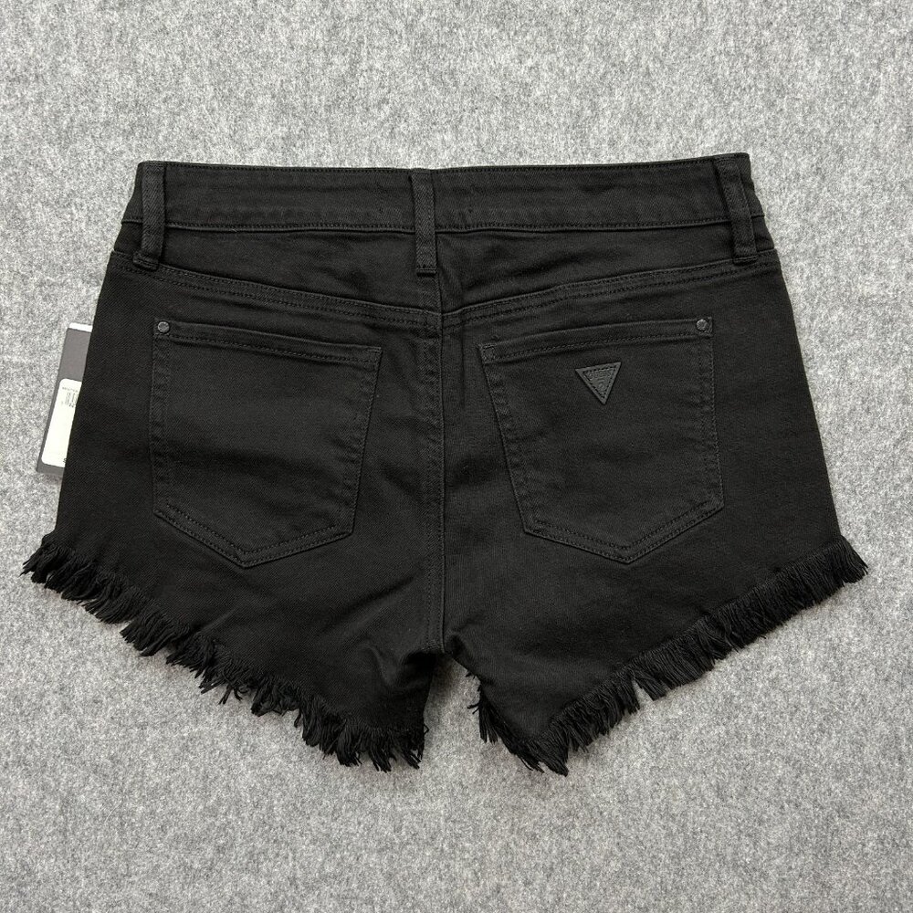 Guess Riley Frayed Hem Jean Shorts Women's Size 26 Black Denim NWT - Picture 2 of 12